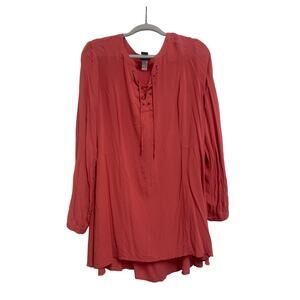 Torrid Plus Size Relaxed Tunic Coral Pink Top Size 2